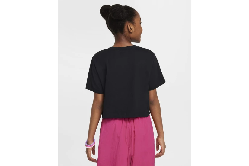 Nike Sportswear Παιδική Κοντομάνικη Crop Top Μπλούζα Μαύρη