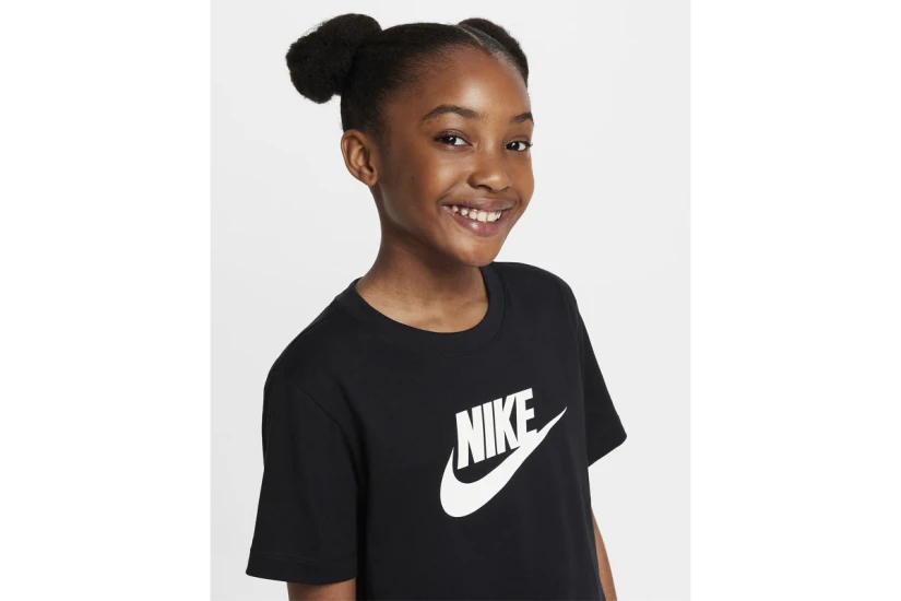 Nike Sportswear Παιδική Κοντομάνικη Crop Top Μπλούζα Μαύρη