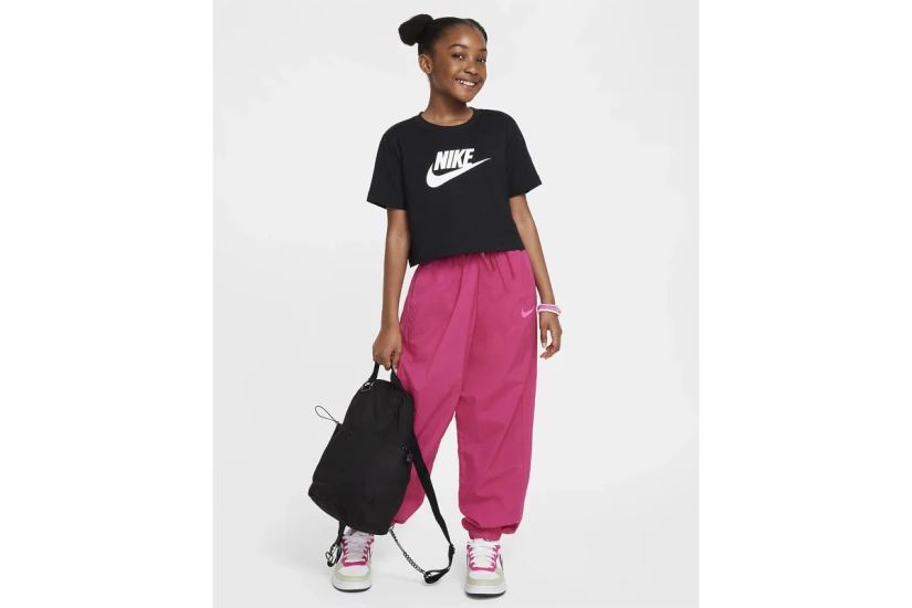 Nike Sportswear Παιδική Κοντομάνικη Crop Top Μπλούζα Μαύρη