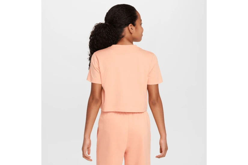 Nike Sportswear Παιδική Κοντομάνικη Crop Top Μπλούζα Σομόν