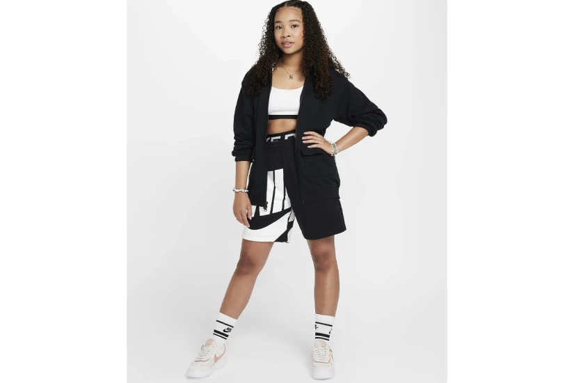 Nike Sportswear Dri-FIT Fleece Παιδική Ζακέτα Με Κουκούλα Μαύρη