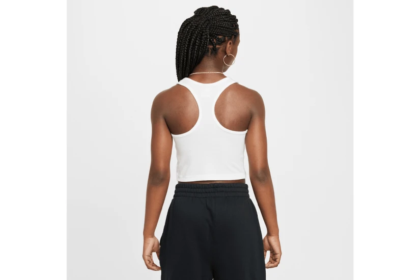Nike Sportswear Ribbed Παιδική Αμάνικη Μπλούζα Λευκή