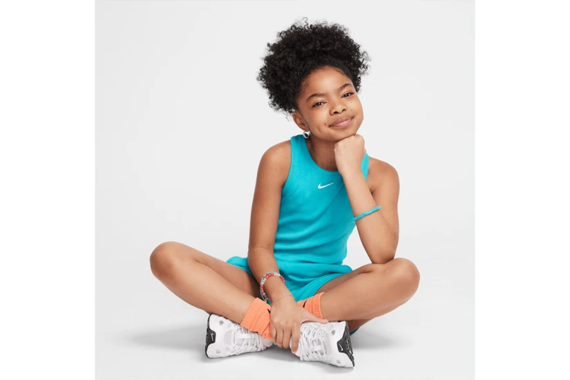 Nike Sportswear Ribbed Παιδική Αμάνικη Μπλούζα Τυρκουάζ