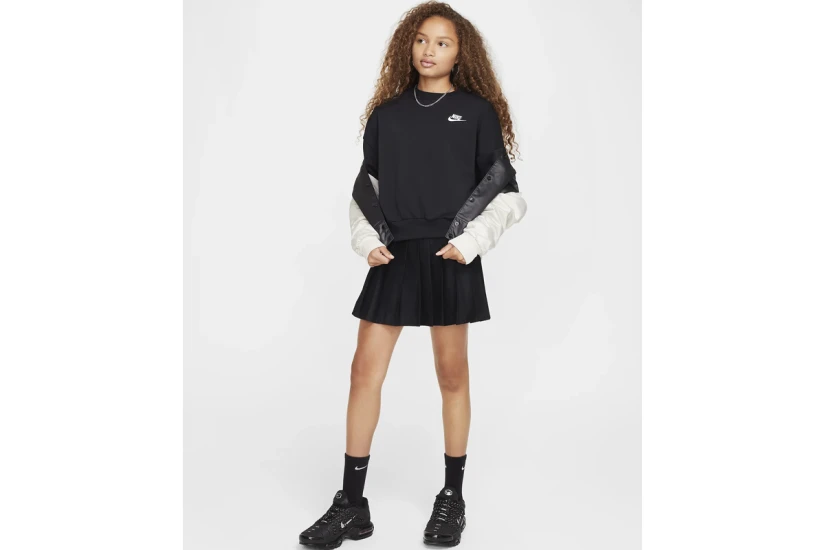 Nike Sportswear Club Fleece Boxy Παιδικό Φούτερ με Λαιμόκοψη Μαύρο