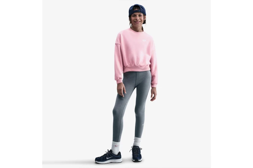 Nike Sportswear Club Fleece Boxy Παιδικό Μακρυμάνικο Φούτερ με Λαιμόκοψη Ροζ