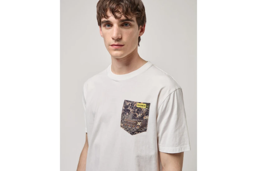 Gianni Lupo Patterened Chest Pocket Ανδρικό Κοντομάνικο T-Shirt Λευκό