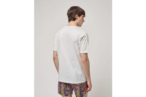 Gianni Lupo Patterened Chest Pocket T-Shirt Ανδρικό (GL658W WHITE)