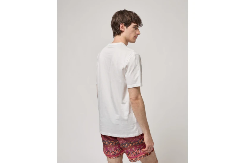 Gianni Lupo Patterened Chest Pocket Ανδρικό Κοντομάνικο T-Shirt Λευκό