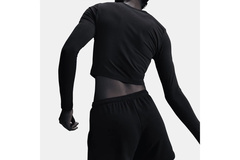 Nike Sportswear Chill Knit Γυναικείο Μακρυμάνικο Crop Top Μαύρο