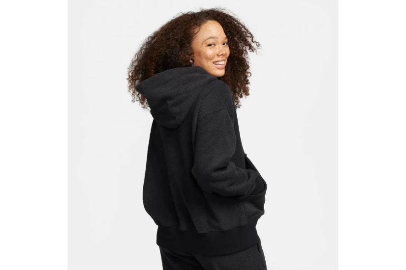 Nike Sportswear Phoenix Fleece Γυναικείο Φούτερ Με Κουκούλα Μαύρο