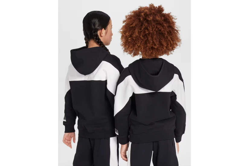 Nike Air Fleece Παιδικό Φούτερ με Κουκούλα Μαύρο, Λευκό