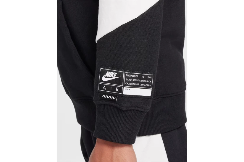 Nike Air Fleece Παιδικό Φούτερ με Κουκούλα Μαύρο, Λευκό