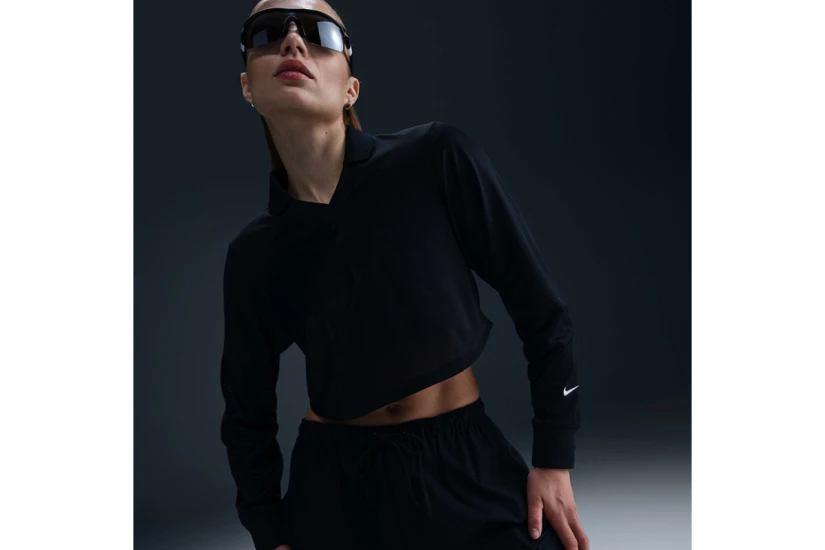 Nike Sportswear Γυναικείο Μακρυμάνικο Crop Top Μαύρο