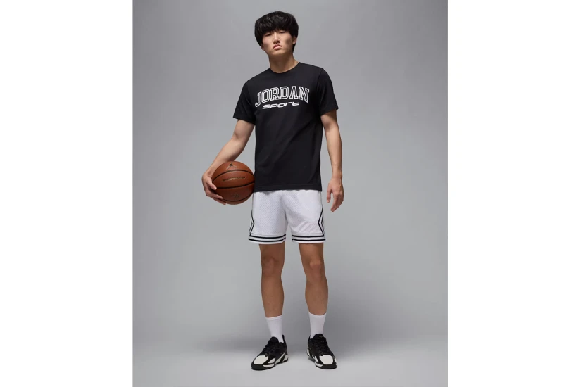Jordan Sport Dri-FIT Mesh Diamond Ανδρική Μπασκετική Βερμούδα Λευκή