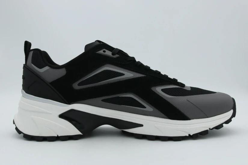 Calvin Klein Knit Mesh Runner Ανδρικά Sneakers Μαύρα, Γκρι Σκούρο, Λευκά