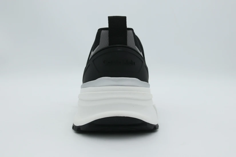 Calvin Klein Knit Mesh Runner Ανδρικά Sneakers Μαύρα, Γκρι Σκούρο, Λευκά