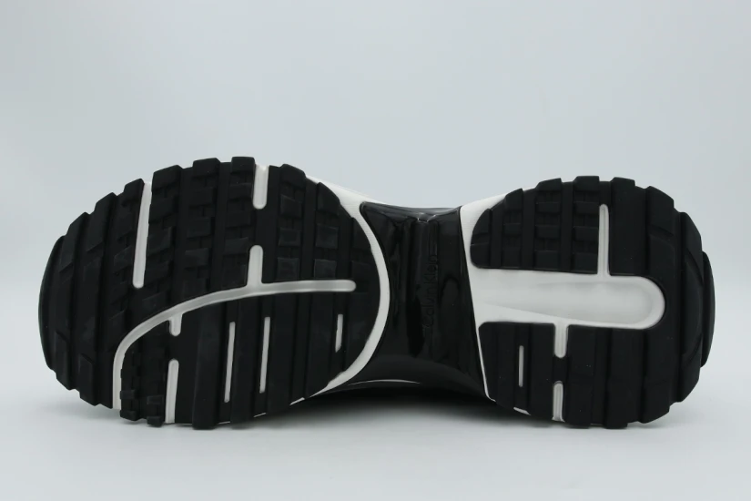 Calvin Klein Knit Mesh Runner Ανδρικά Sneakers Μαύρα, Γκρι Σκούρο, Λευκά