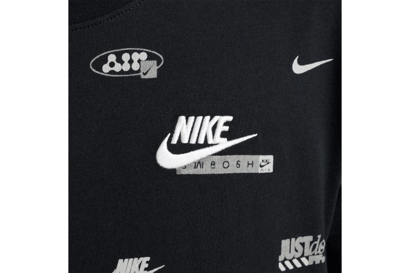 Nike AOP Παιδική Κοντομάνικη Μπλούζα Μαύρη