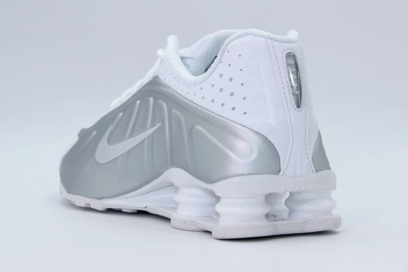 Nike Shox R4 Ανδρικά Sneakers Λευκά, Ασημί