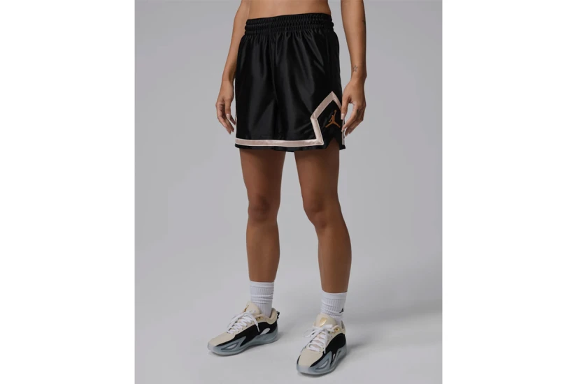 Jordan Sport Dri-FIT Diamond Γυναικεία Μπασκετική Βερμούδα Μαύρη, Εκρού, Χρυσή