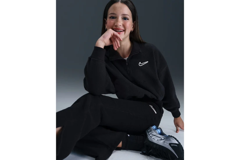 Nike Sportswear Παιδική Μακρυμάνικη Μπλούζα Fleece με Φερμουάρ Μαύρη