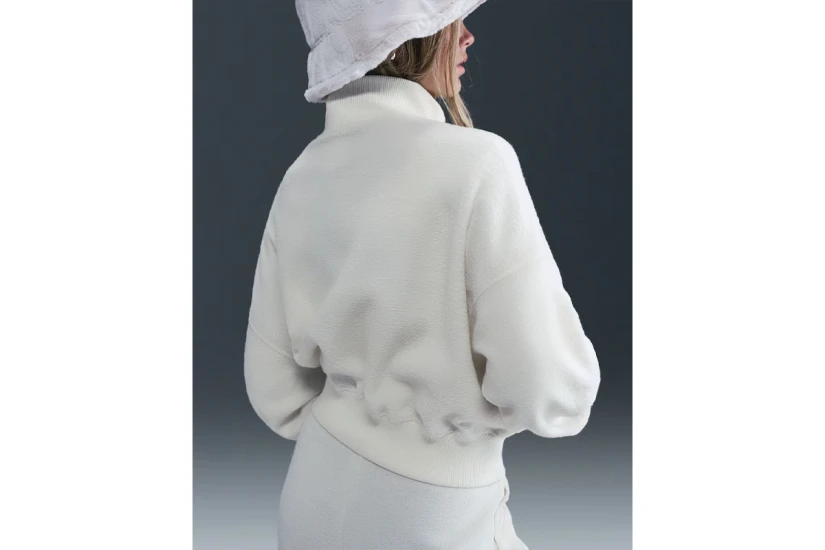 Nike Sportswear Παιδική Μακρυμάνικη Μπλούζα Fleece με Φερμουάρ Λευκή