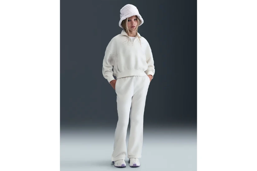 Nike Sportswear Παιδική Μακρυμάνικη Μπλούζα Fleece με Φερμουάρ Λευκή