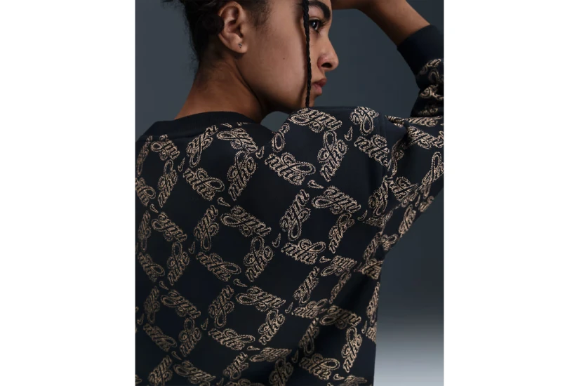 Nike Sportswear Club Fleece Printed Γυναικεία Μακρυμάνικη Μπλούζα