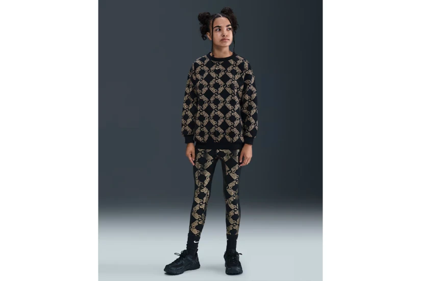 Nike Sportswear Club Fleece Printed Γυναικεία Μακρυμάνικη Μπλούζα