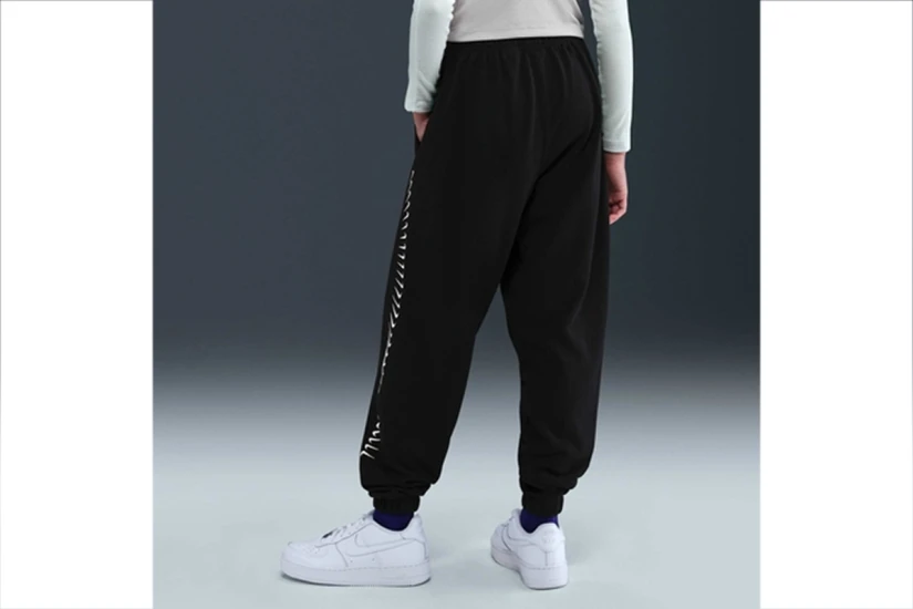 Nike Dri-FIT Fleece Παιδικό Παντελόνι Φόρμας Μαύρο, Λευκό
