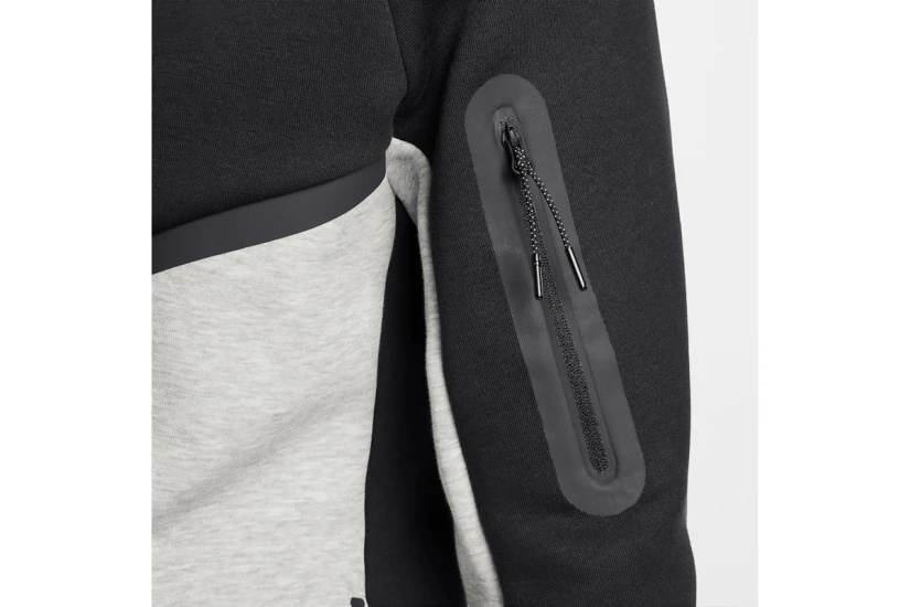 Nike Tech Fleece Windrunner Ανδρική Ζακέτα με Κουκούλα Μαύρη, Γκρι