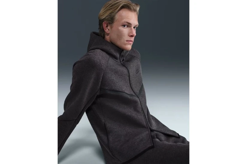 Nike Tech Fleece Windrunner Ανδρική Ζακέτα με Κουκούλα Γκρι Σκούρο