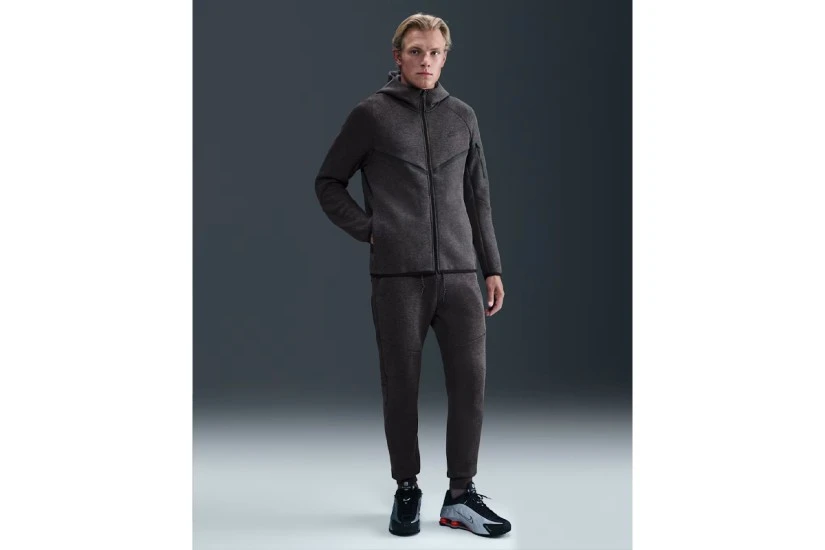 Nike Tech Fleece Windrunner Ανδρική Ζακέτα με Κουκούλα Γκρι Σκούρο