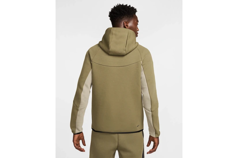 Nike Tech Fleece Windrunner Ανδρική Ζακέτα με Κουκούλα Χακί, Λαδί