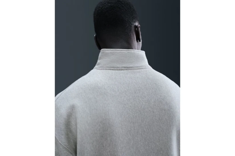 Nike Solo Swoosh Fleece Ανδρική Μακρυμάνικη Μπλούζα με Φερμουάρ Γκρι