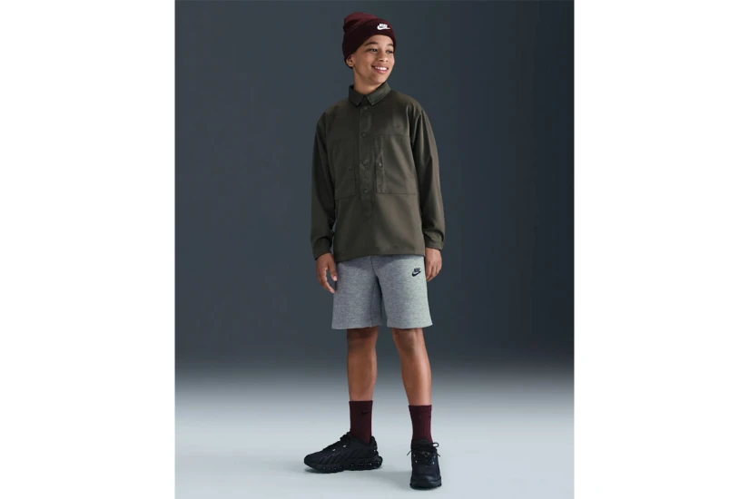 Nike Sportswear Tech Fleece Παιδική Αθλητική Βερμούδα Γκρι