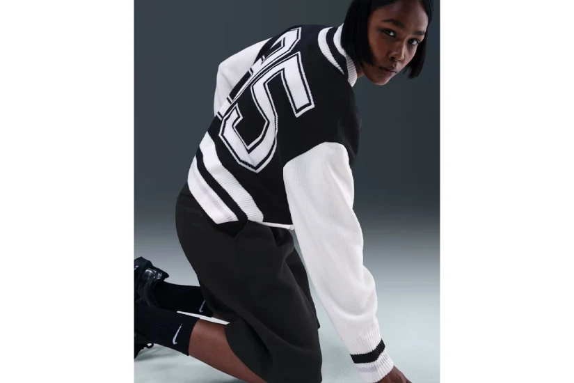 Nike Sportswear Knit Γυναικεία Πλεκτή Ζακέτα Λευκή, Μαύρη