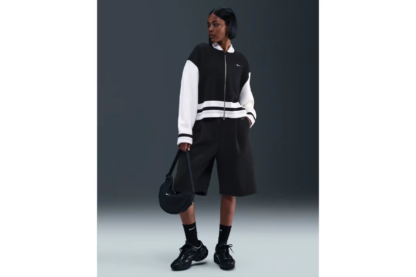 Nike Sportswear Knit Γυναικεία Πλεκτή Ζακέτα Λευκή, Μαύρη