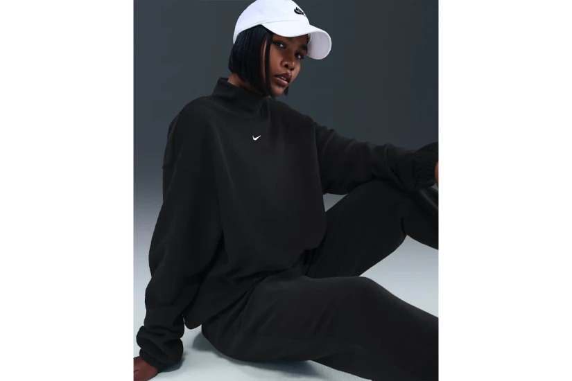 Nike Sportswear Phoenix Plush Γυναικεία Μπλούζα Fleece Μαύρη