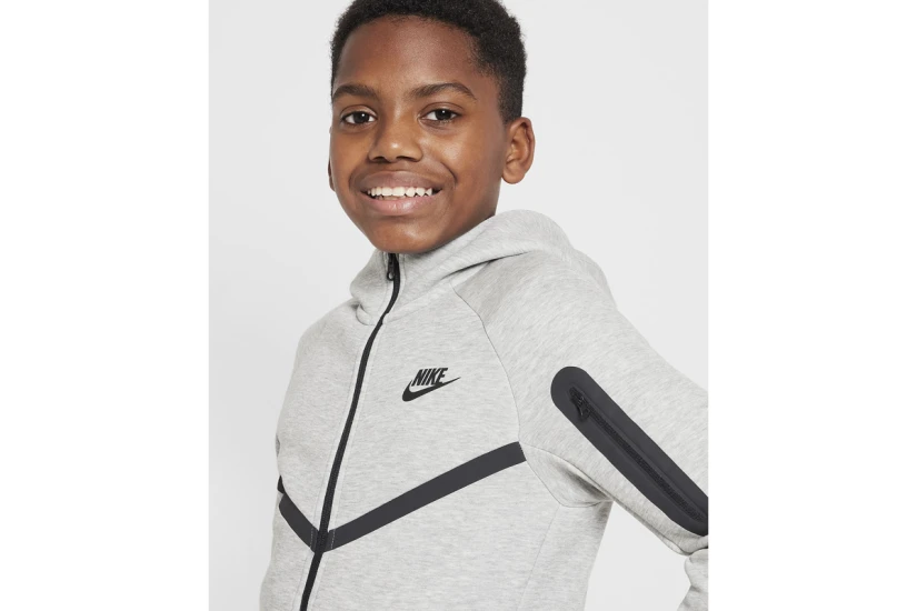 Nike Sportswear Tech Fleece Παιδική Ζακέτα με Κουκούλα Γκρι