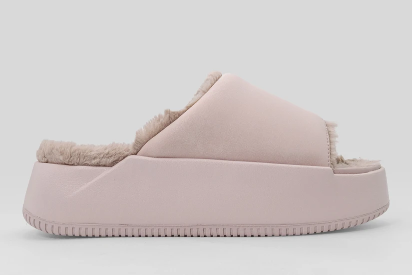 Nike Calm Elevation Fur Γυναικείες Παντόφλες Nude