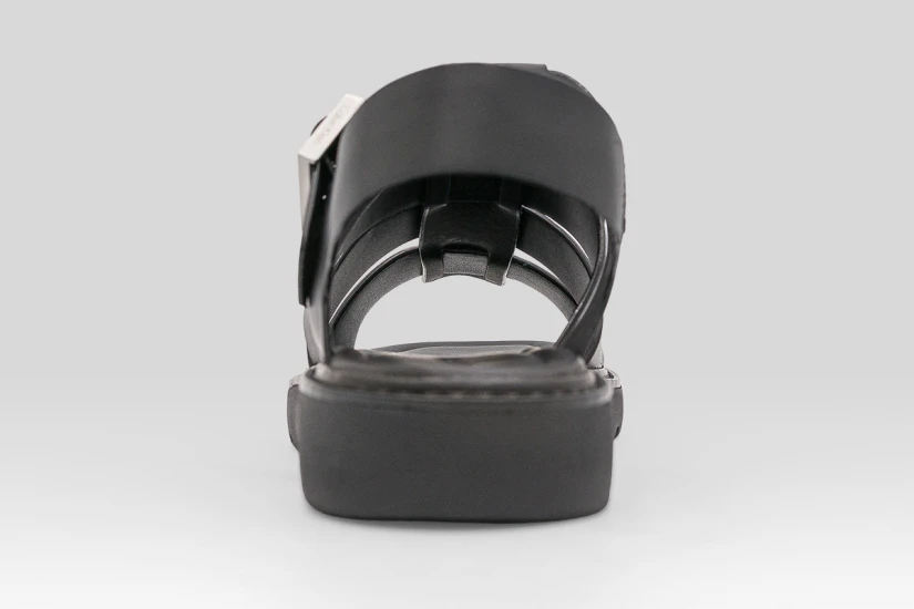 Calvin Klein Square Molded Fisherman Leather Γυναικεία Σανδάλια Μαύρα