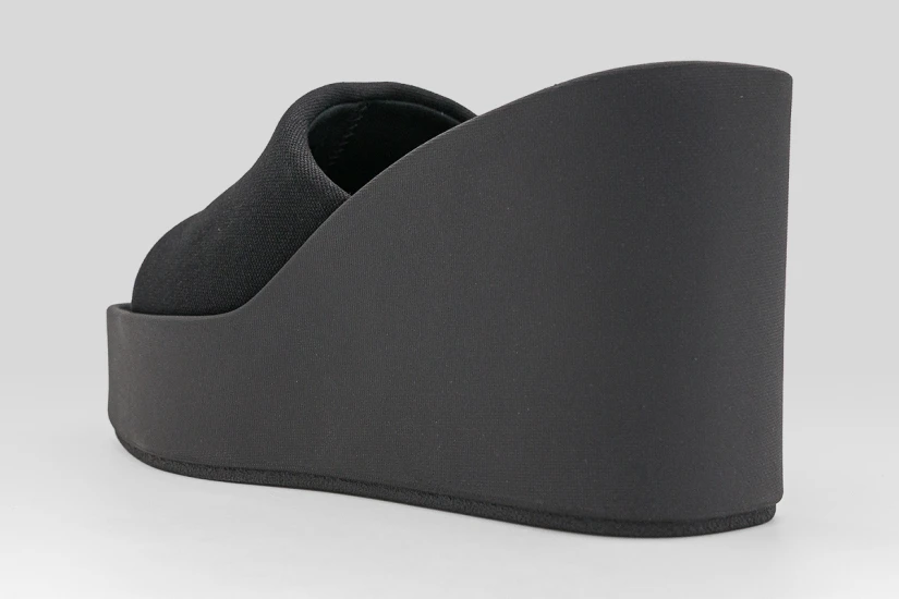 Calvin Klein Melia - Canvas Platform Wedge Γυναικεία Σανδάλια Μαύρα