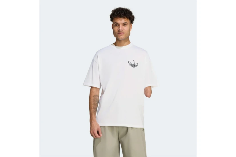 Adidas Originals Powder Tongue Ανδρικό Κοντομάνικο T-Shirt Λευκό, Μαύρο