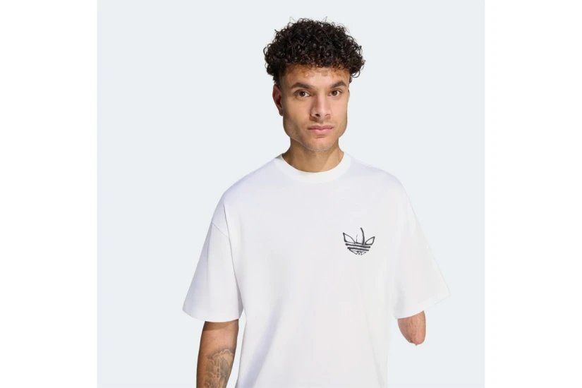 Adidas Originals Powder Tongue Ανδρικό Κοντομάνικο T-Shirt Λευκό, Μαύρο