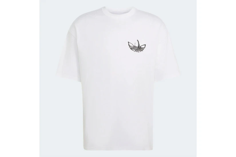 Adidas Originals Powder Tongue Ανδρικό Κοντομάνικο T-Shirt Λευκό, Μαύρο