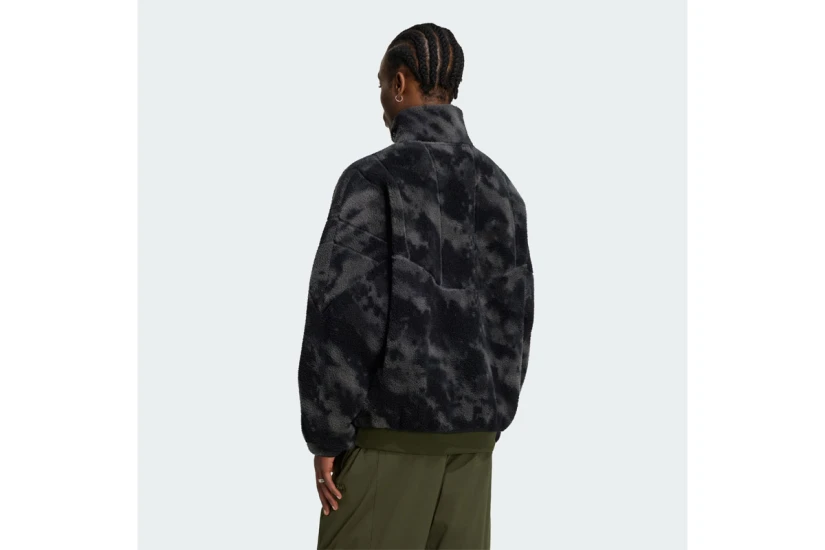 Adidas Originals Camo Polarfleece Ανδρική Ζακέτα Fleece Μαύρο, Γκρι Σκούρο
