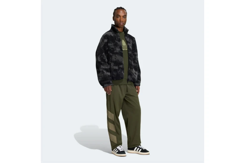 Adidas Originals Camo Polarfleece Ανδρική Ζακέτα Fleece Μαύρο, Γκρι Σκούρο