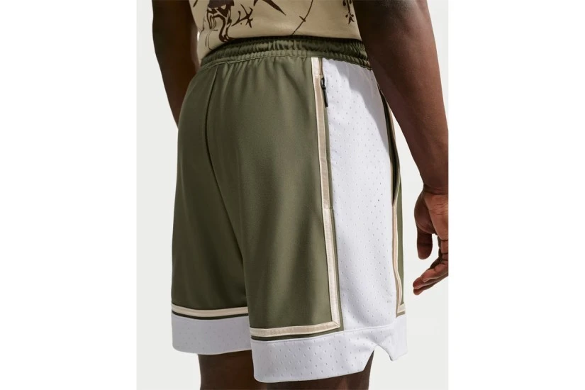 Nike Standard Issue Dri-FIT Ανδρική Μπασκετική Βερμούδα Λαδί, Λευκή, Εκρού