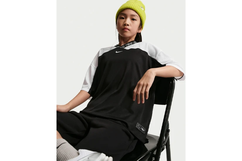 Nike Sportswear Dri-FIT Παιδικό Jersey T-Shirt Μαύρο, Λευκό